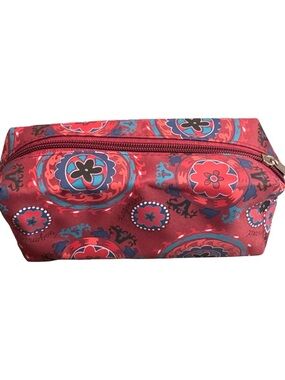 Fragonard  Red Floral-Patterned Cosmetic Pouch